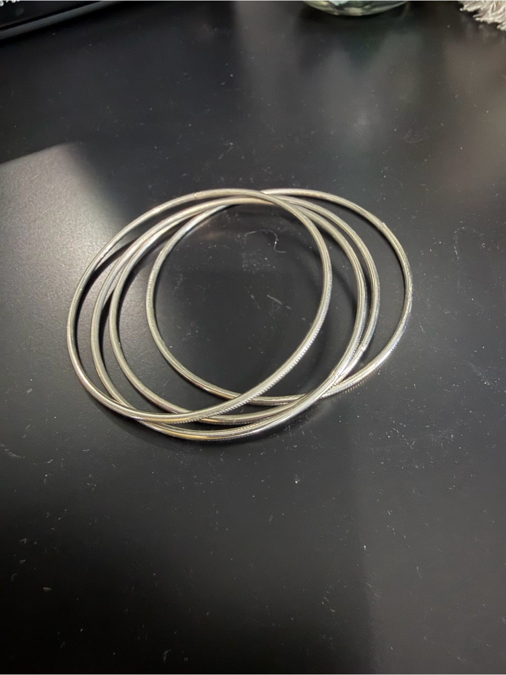 Classic Silver-Tone Bangle Bracelet Set - 4 Pack